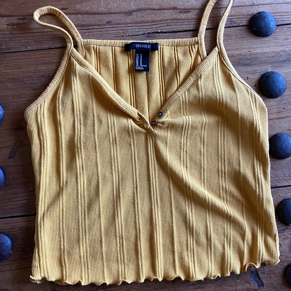 Yellow Cropped Tanktop - Picture 2 of 5